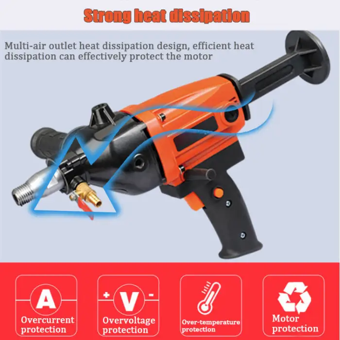 Small Size 160mm Electric Power Portable Handheld + Fixed Driller Concrete Diamond Core Drilling Machine