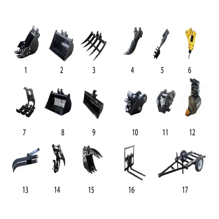 Mini Excavator Attachments Excavator Rake Root Rake with