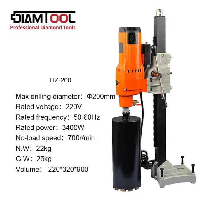 Concrete Core Drilling Machine Power Tools in Construction Industry Renovation Building Max Diameter up to 300mm
