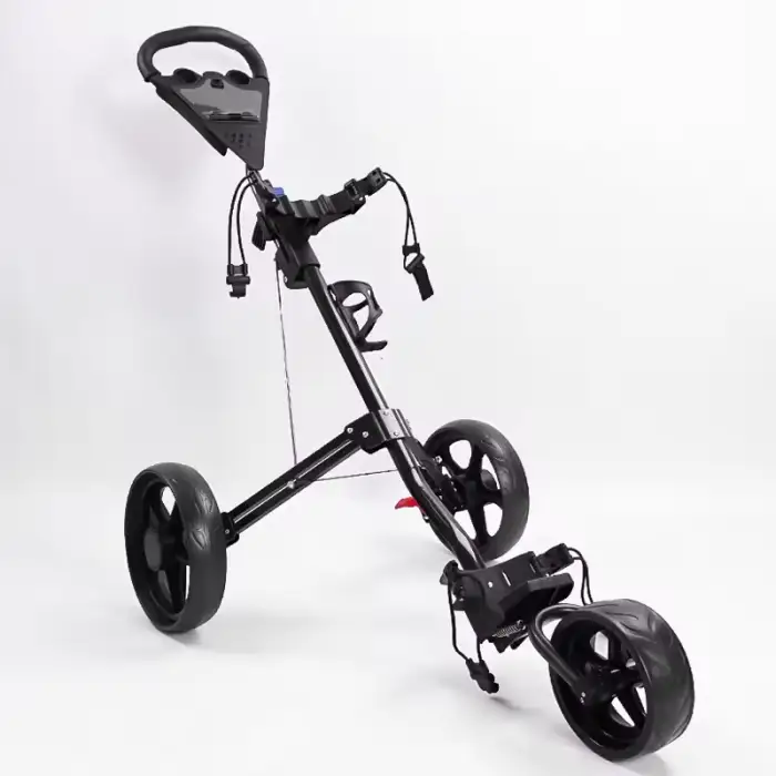 3 Wheel Push Pull Golf Cart Ultra Lightweight Foldable Storage Golf Bag Trolley 3 Wheel Golf Push Cart