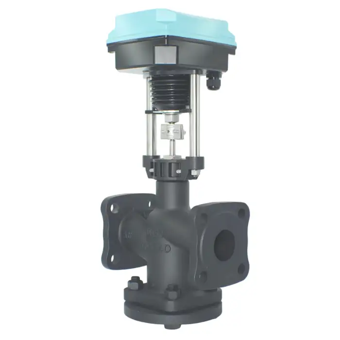 YC-TECH PN16/25 Flange Directional Steam Electric Motor Proportional WCB Regulating Media (Gas) Control Valve