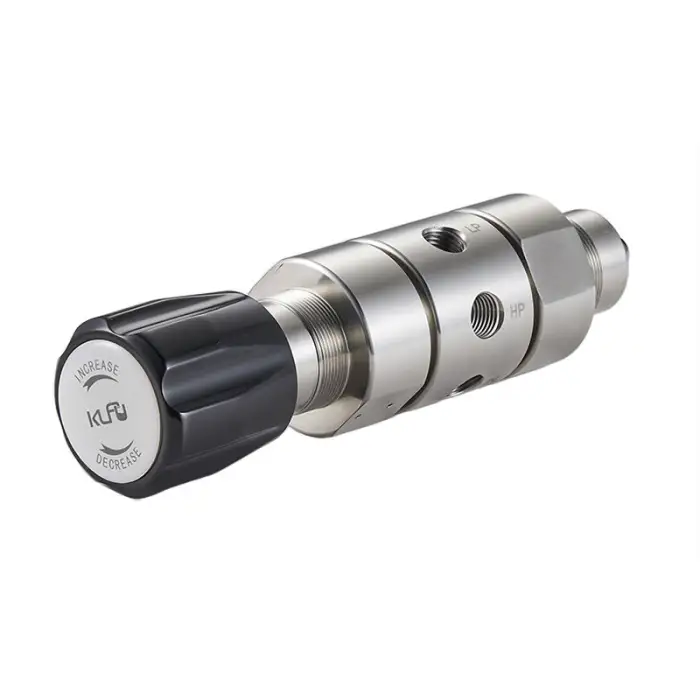 High Purity 316L Stainless Steel Gas Regulator Dual Stage Small Flow Low Pressure Without Dial