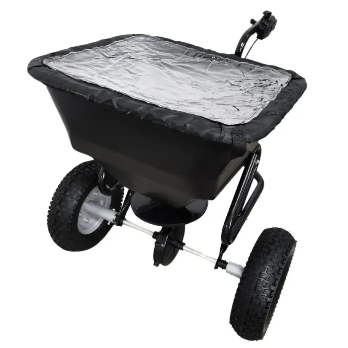 TC2414 Tow-Behind Broadcast Spreader, Tow Behind Seed Fertilizer Spreader for Farm, Lawn, Garden, with 5.00-6 Pneumatic Wheel