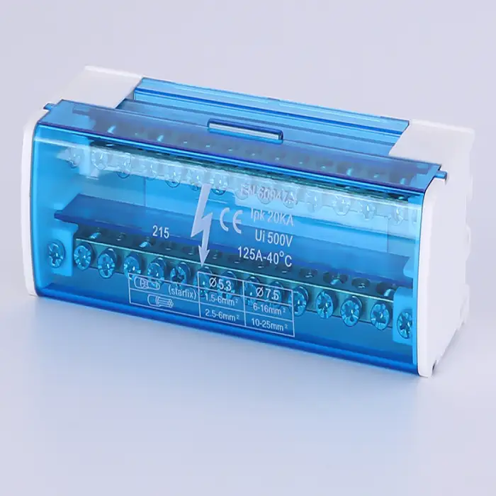 35mm Din Rail Terminal Block Power Distribution Box Multiple Zero Line Divider Nylon PA Cable Junction Box Industrial Components