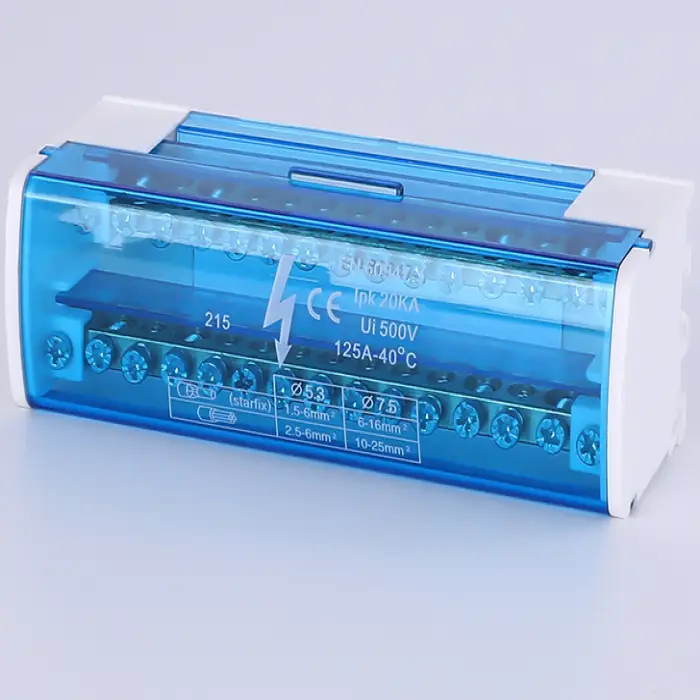 35mm Din Rail Terminal Block Power Distribution Box Multiple Zero Line Divider Nylon PA Cable Junction Box Industrial Components