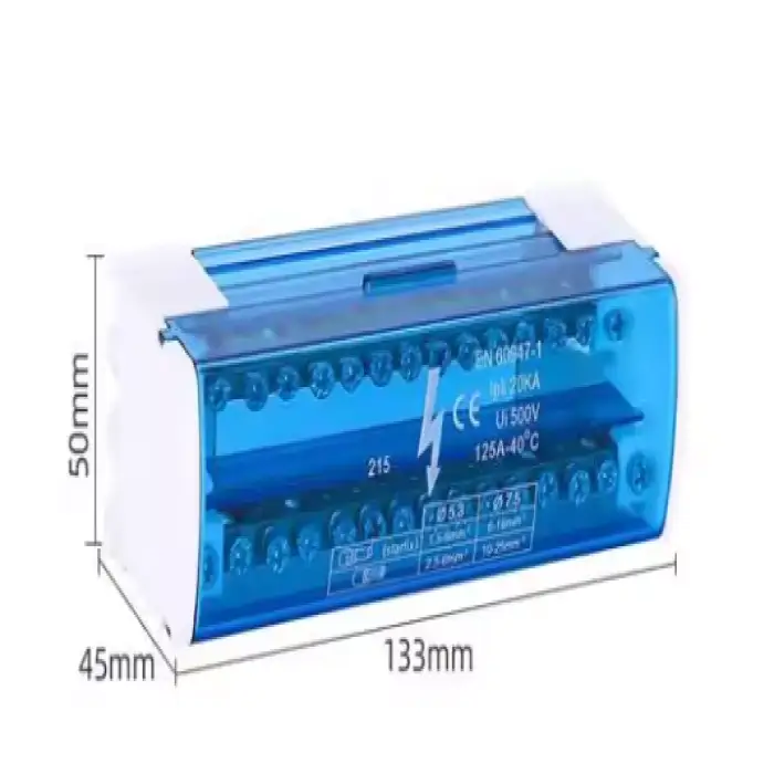 35mm Din Rail Terminal Block Power Distribution Box Multiple Zero Line Divider Nylon PA Cable Junction Box Industrial Components