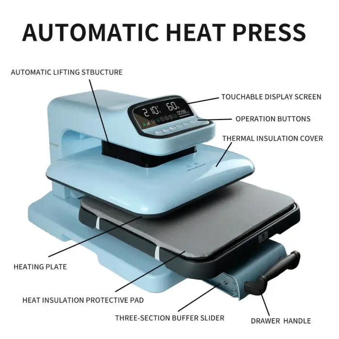 38*38cm Heat Press Sublimation Printing Machines DIY Gift Entrepreneurship Machine for TShirt Hat Sock Clothing