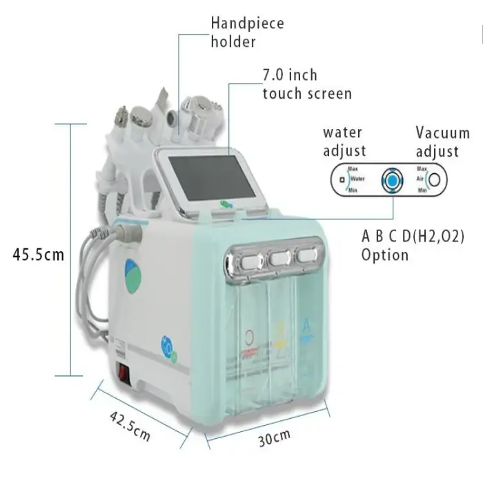 6 in 1 Multifunction Water Facial Spa Cleaning Peeling Oxygen Skin Tightening Microdermabrasion Hydra Machine