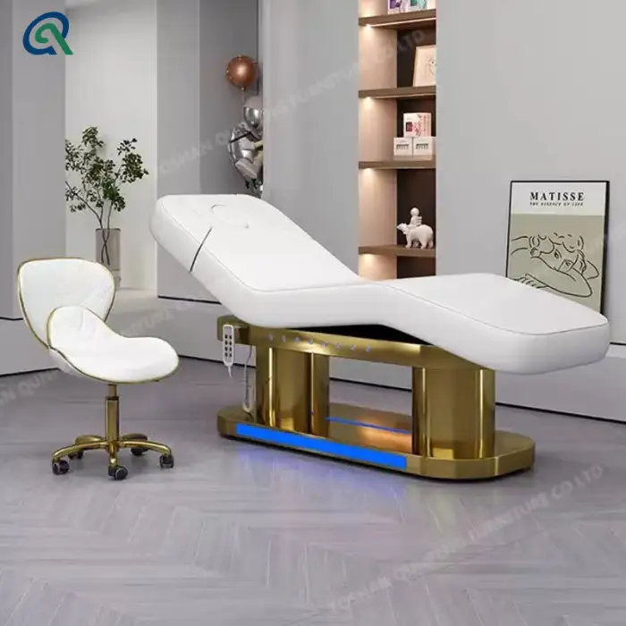 Durable Massage Table Electric Facial Treatment Lash Bed Beauty Salon Spa Furniture Gold