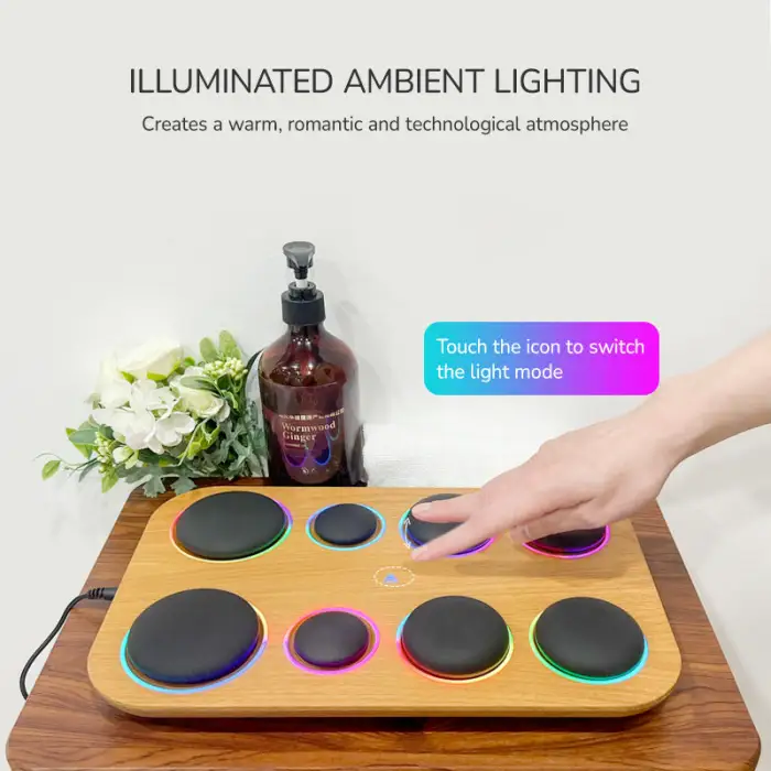 Electric Spa Stones Massager and Heater Kit Heated Stone Therapy Massager Spa Set