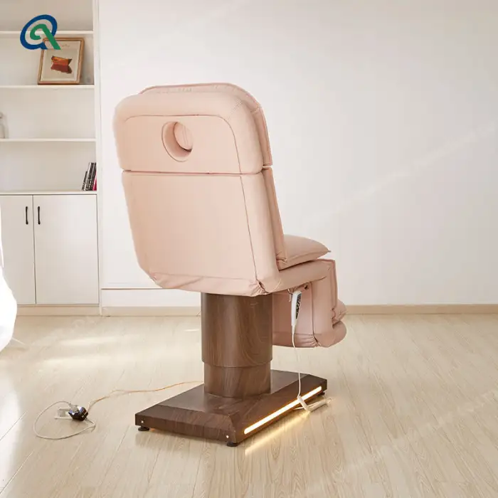 Lash Bed Curved Massage Bed Spa Beauty Treatment Facial Chair 3 Motors Wood Base Bed