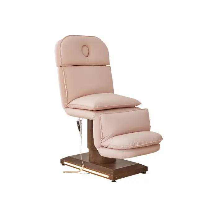 Lash Bed Curved Massage Bed Spa Beauty Treatment Facial Chair 3 Motors Wood Base Bed