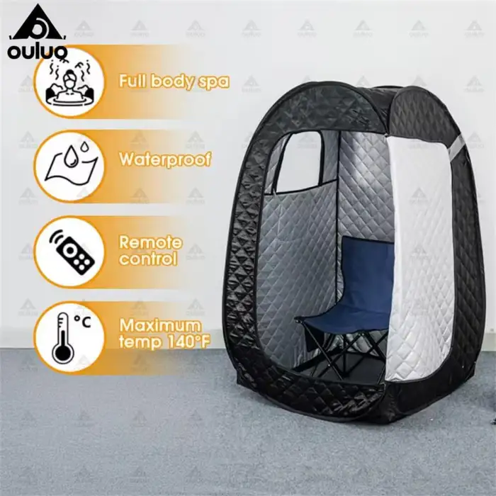 Modern Portable 110V/3L 1500W Wet Steam Generator Home Wet Sauna Room with Stainless Steel Structure & Remote Control Sauna Tent