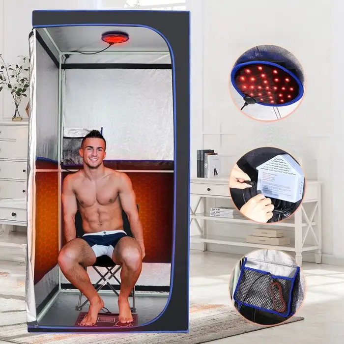 Sauna Full Body Far Infrared Box Home Dry Steam Room Red Light Therapy Sauna Box