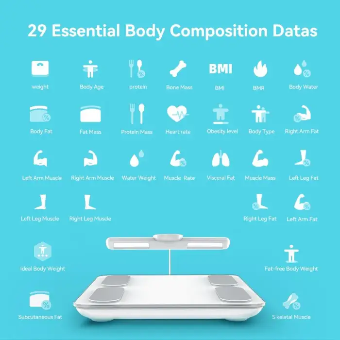 Smart 8-electrodes Digital Body Fat Bmi Bmr Measure Analyzer Scales Smart Fitness Scale