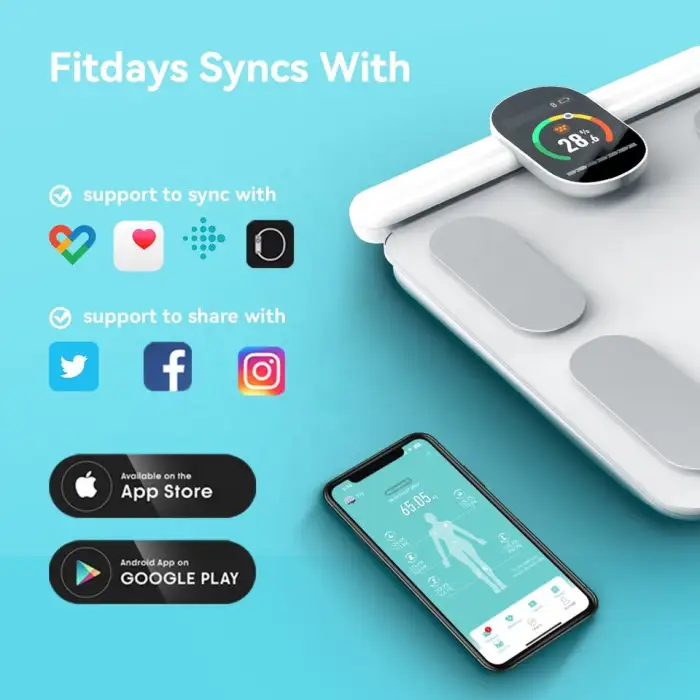 Smart 8-electrodes Digital Body Fat Bmi Bmr Measure Analyzer Scales Smart Fitness Scale