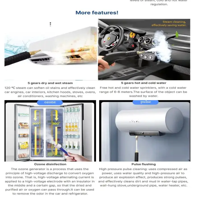 High-Temperature Portable Electric Air Conditioner Steam Cleaning Machine for Home & Commercial Use for Restaurant & Hotel