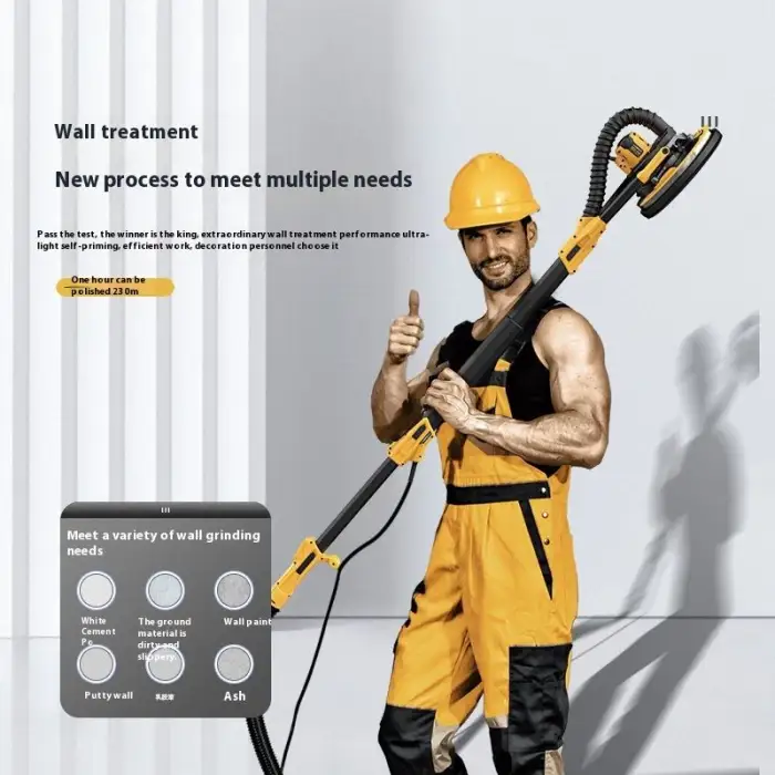 Brushless Electric Double Lamp Belt Wall Polishing Machine Long Rod Sandpaper Grinder with Putty 220V Grinding Sander Machine