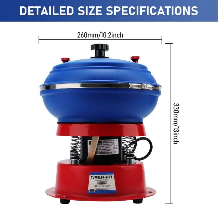 3kg Capacity Pu Rubber Barrel Vibrating Polisher Vibratory Polishing Machine Metal Polishing Machine for Jewelry Gemstone Rock