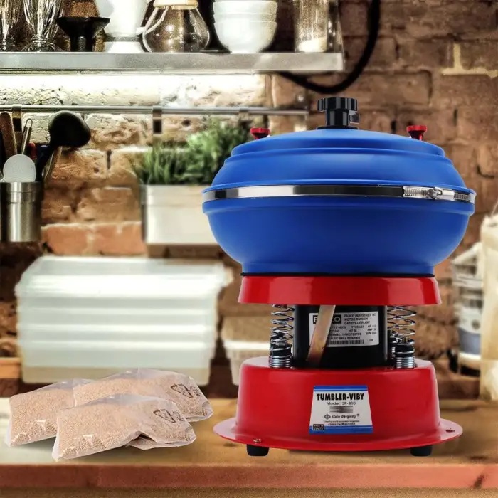 3kg Capacity Pu Rubber Barrel Vibrating Polisher Vibratory Polishing Machine Metal Polishing Machine for Jewelry Gemstone Rock