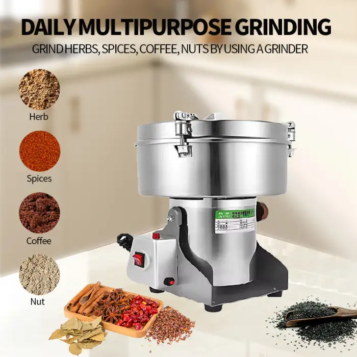 5000g Commercial Heavy Duty Rice Corn Flour Mill Food Cereal Spices Grinder Grinding Machine for Kitchen