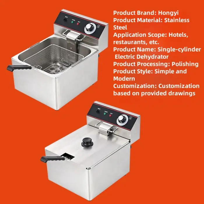 Commercial Stainless Steel Deep Fryer for French Fries and Potato Chips Electric or Gas Source