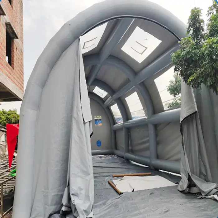 Outdoor Giant Inflatable Spray Tent air Tight Grey Inflatable Car Wash Booth for Car Painting