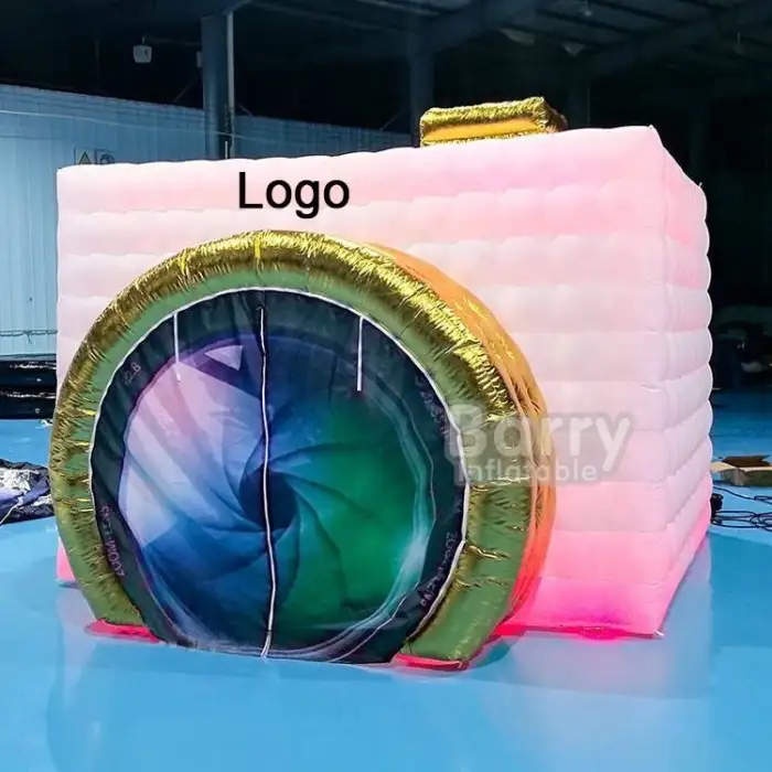 Custom Size Arrival Cube Booth for Photograph Air Inflatable Photo Booth Backdrop Led Wall Inflatable Photo Wall Tent"
