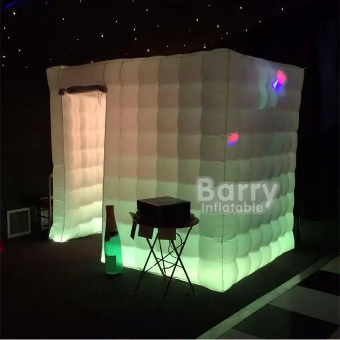 Custom Size Arrival Cube Booth for Photograph Air Inflatable Photo Booth Backdrop Led Wall Inflatable Photo Wall Tent"