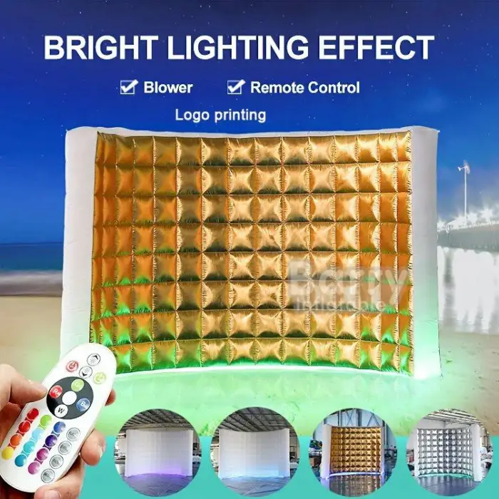 Custom Size Arrival Cube Booth for Photograph Air Inflatable Photo Booth Backdrop Led Wall Inflatable Photo Wall Tent"