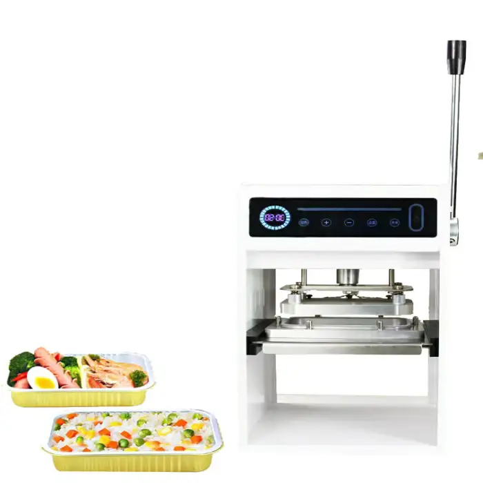 Customized Semi-Automatic Stainless Steel Tray Sealer Electric Manual Heat Sealing Machine for Aluminum Foil Lids Cans Packaging