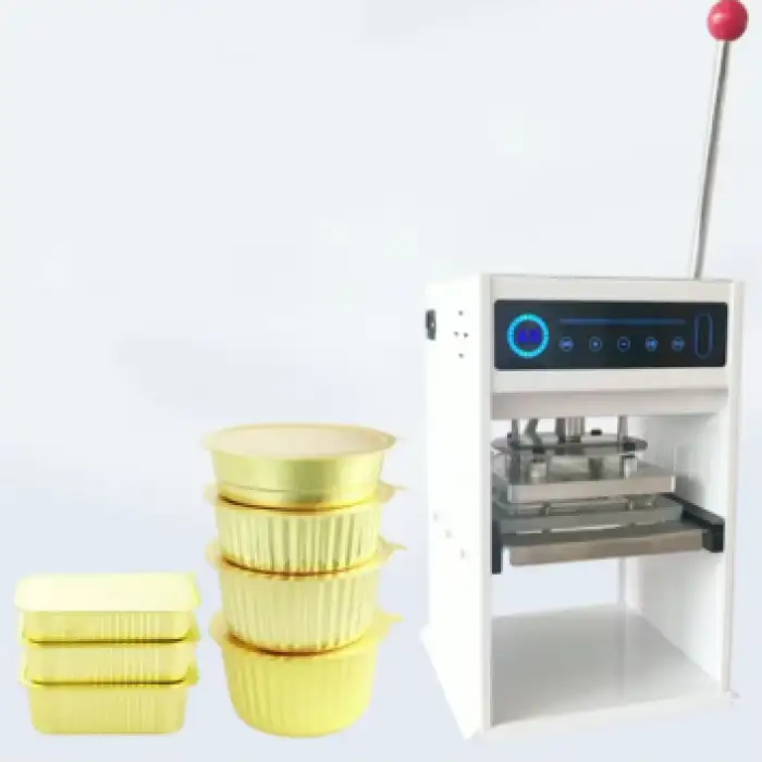 Customized Semi-Automatic Stainless Steel Tray Sealer Electric Manual Heat Sealing Machine for Aluminum Foil Lids Cans Packaging
