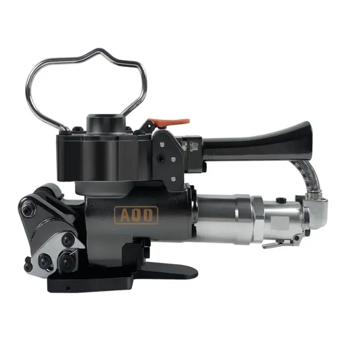 AQD Export Type Portable Pneumatic Strapping Machine Buckle Free Melt Plastic Steel Strapping Machine Tightener