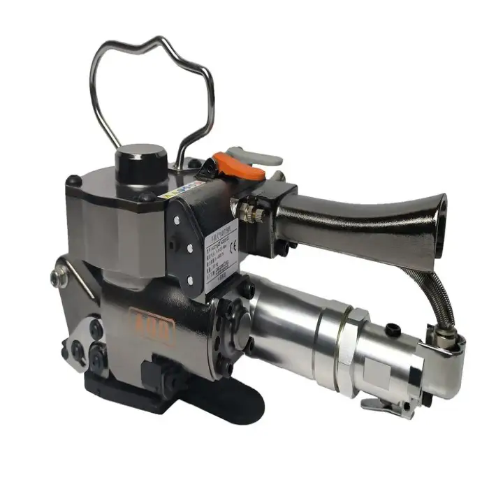 AQD Export Type Portable Pneumatic Strapping Machine Buckle Free Melt Plastic Steel Strapping Machine Tightener