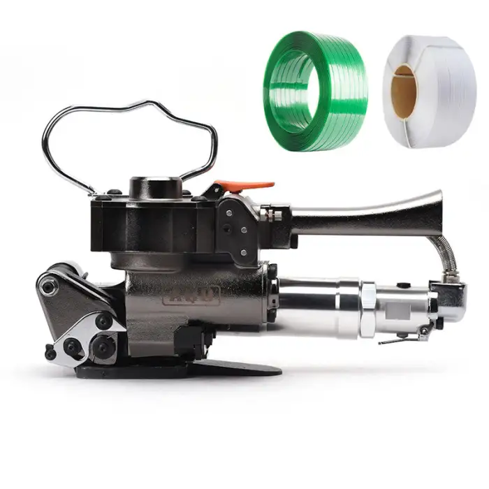 AQD Export Type Portable Pneumatic Strapping Machine Buckle Free Melt Plastic Steel Strapping Machine Tightener