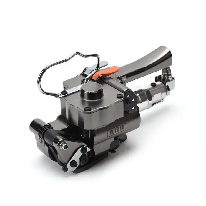 AQD Export Type Portable Pneumatic Strapping Machine Buckle Free Melt Plastic Steel Strapping Machine Tightener