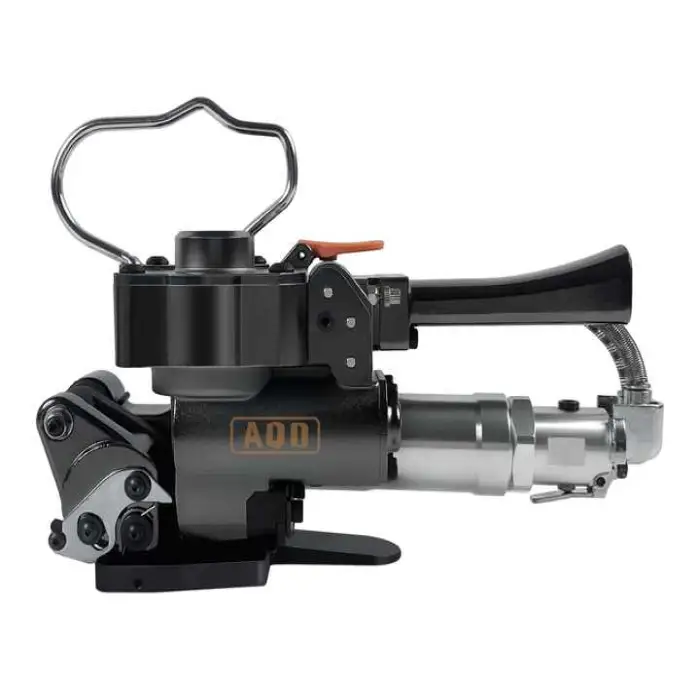 AQD Export Type Portable Pneumatic Strapping Machine Buckle Free Melt Plastic Steel Strapping Machine Tightener