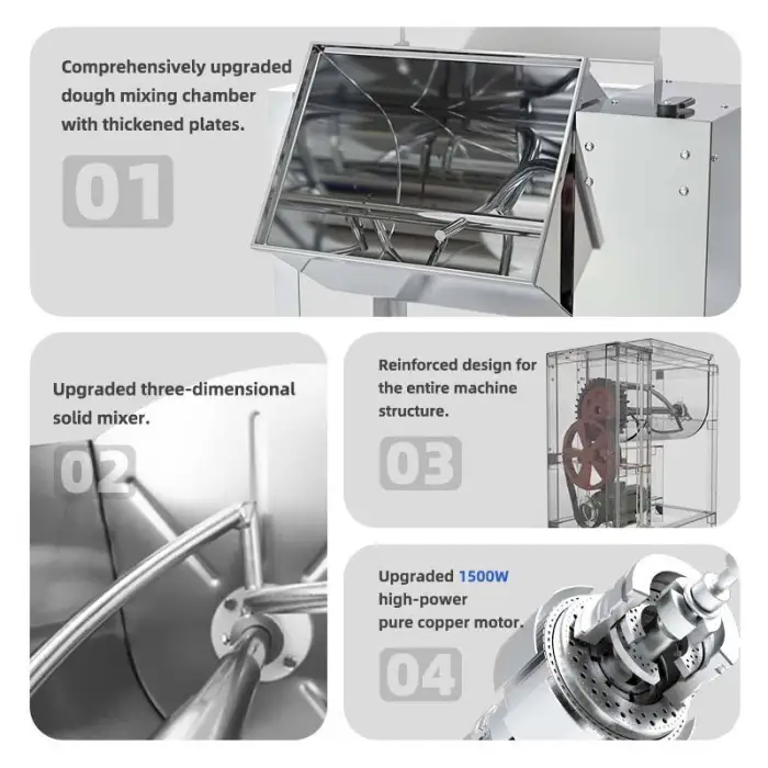 Thickened Stainless Steel Dough Mixer Commercial Silent Blender Kitchen Commercial Dough Mixer Machine