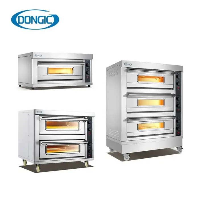 Stainless Steel Commercial Kitchen Cooking Bakery Equipment Baking 3 Deck Electric Bread Toasters Cake Pizza Industrial Oven