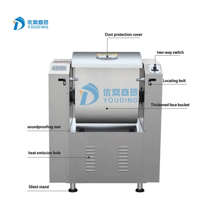 15KG 25KG 50KG Silent Type Dough Mixer for Dumpling Chapati Maker Roti Noodles Dough Mixing Machine