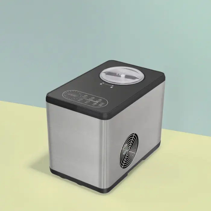 Ice Cream Maker Machine Automatic with LCD Display Electric Gelato Maker No Pre-freezing Stainless Steel