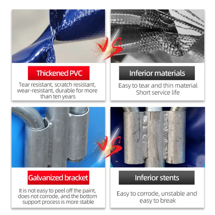 Fish tank Plastic Farm Fish Plastic Pond/Fish square Shape Galvanized Pipe Frame /Outdoor Large Farm Equipment Plastic Fish Pond