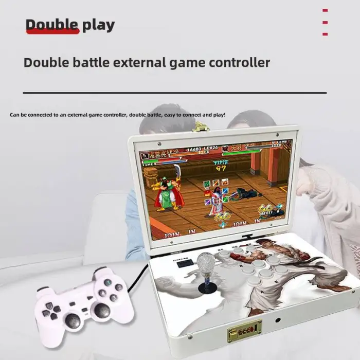 14-Inch Screen Flip Arcade All-In-One Machine Portable Dual Joystick Retro for Coin Pusher Game Console King Fighters Plastic 1