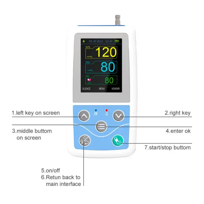 ABPM50 Portable Handheld 24 Hour Holter Blood Pressure Monitor Bt