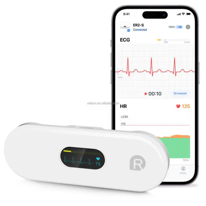 Pocket ECG Monitor Ai Analysis Unlimited Storage and Share Report Wireless ECG Holter Monitor EKG