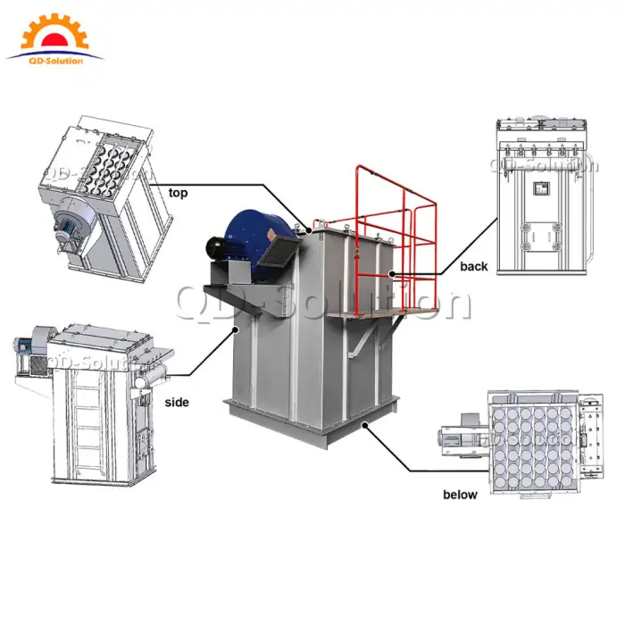 Bag Type Filtration Food Grade Portable Industrial Dust Collector 2 Bag Type System for Woodworking and Sawdust