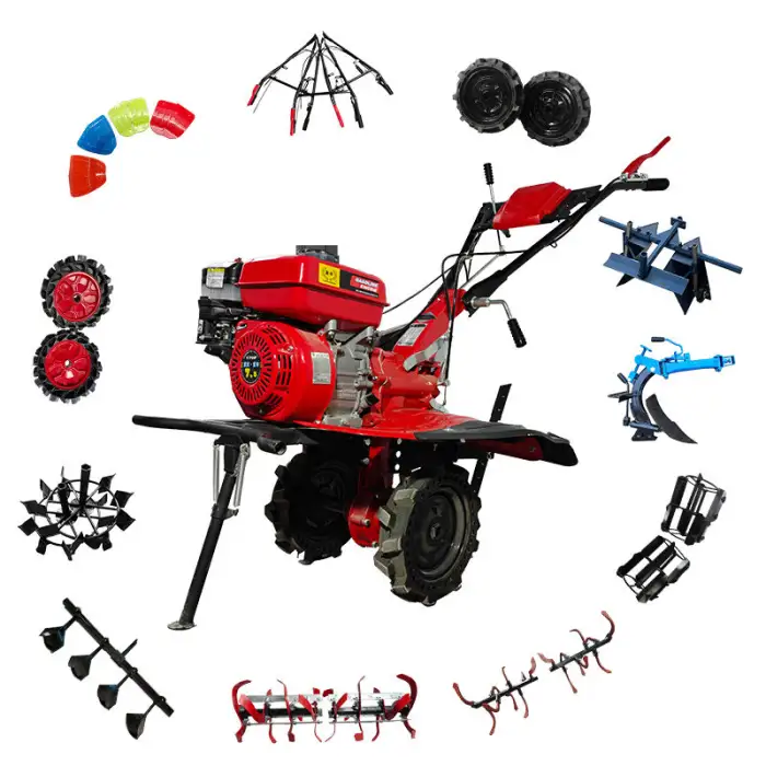 Mini Ploughing Machine 7.5HP Gasoline Agricultural Machinery Equipment Power Tiller Cultivators Farmers Motoculteur