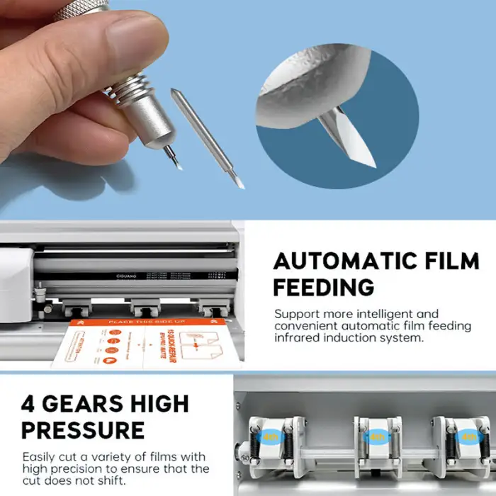 Intelligent 13-Inch Film Cutting Plotter Machine with Wifi - Max Width 212mm, 500mm/s Speed, 0.05mm Accuracy