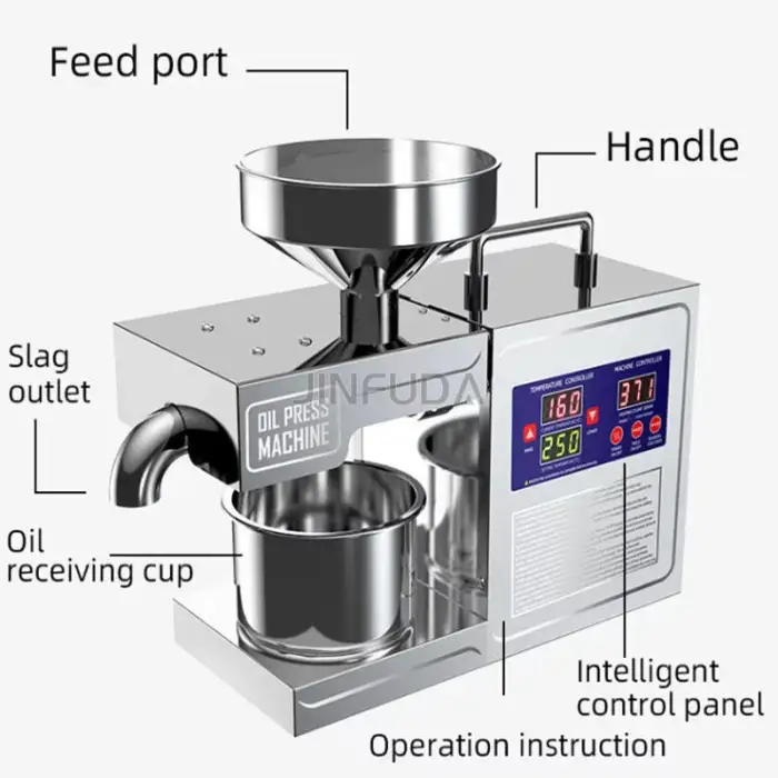 Electric Home Oil Press Product Coconut Oil Making Machine Olive Provide 220v/110v Automatic 2~9kg/hour