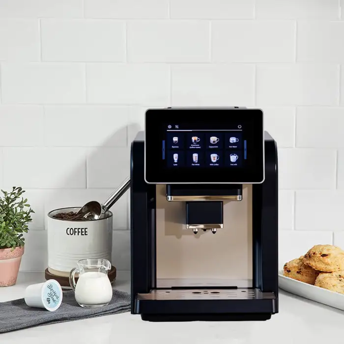 Design Make 21 Kinds of Coffee Beverages 7inch Big Screen Fully Automatic Coffee Machine With Bigger Bean Container